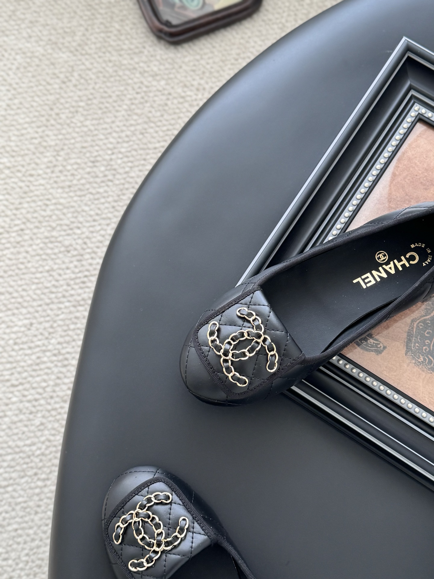Chanel 25K Camellia Black Leather Ballet Flats, Comfortable & Elegant 9 i1746730539619 2025 0 7