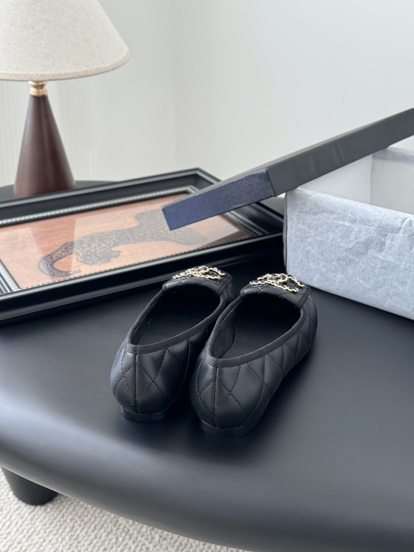 Chanel 25K Camellia Black Leather Ballet Flats, Comfortable & Elegant 5 i1746730539660 829 0 2