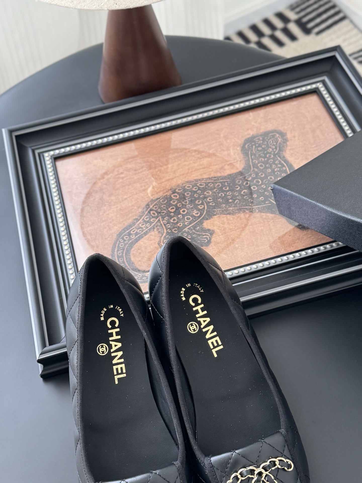 Chanel 25K Camellia Black Leather Ballet Flats, Comfortable & Elegant 8 i1746730540569 2928 0 6