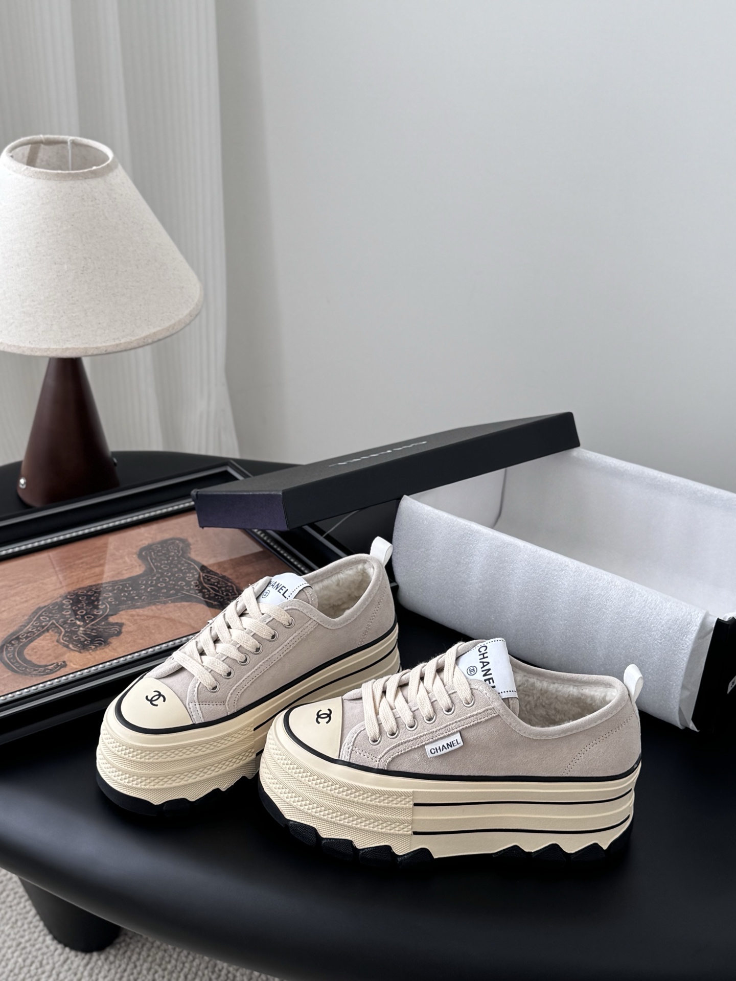 Chanel Women's Beige Wool-Lined Platform Sneakers with Double C Accent 4 i1757445186596 1457 0 1