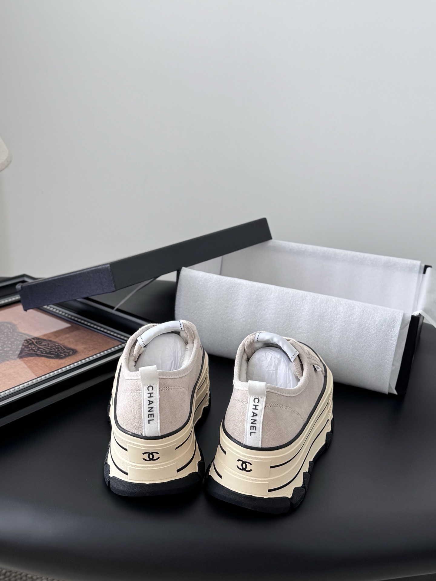 Chanel Women's Beige Wool-Lined Platform Sneakers with Double C Accent 8 i1757445186784 3471 0 5