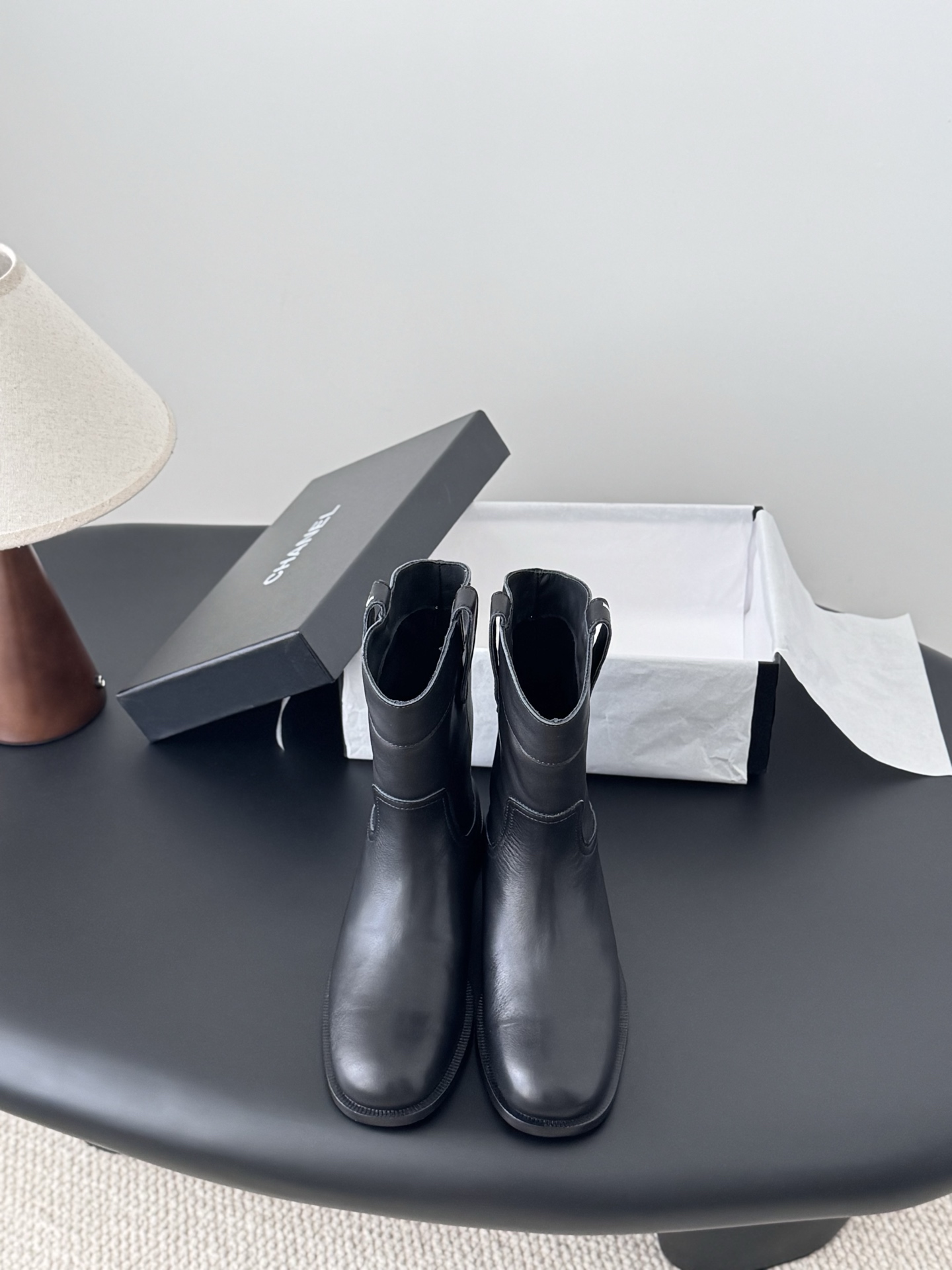 Elegant Ankle Boots in Calfskin with CC Hardware – Size 35-39