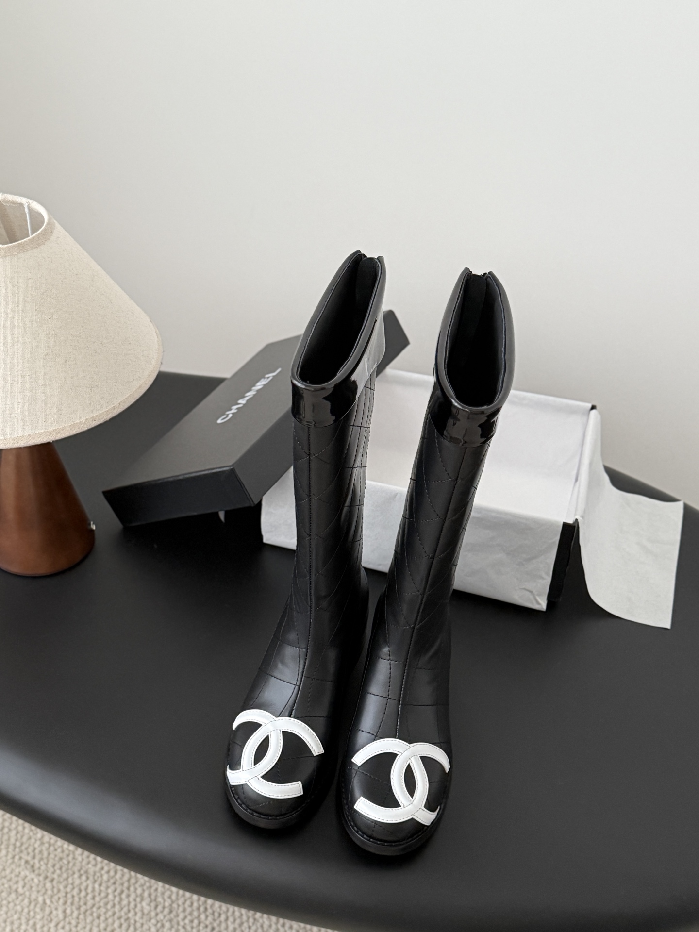 Chanell Vintage Calfskin Mid-Calf Boots – Elegant & Comfortable (Sizes 35-39)