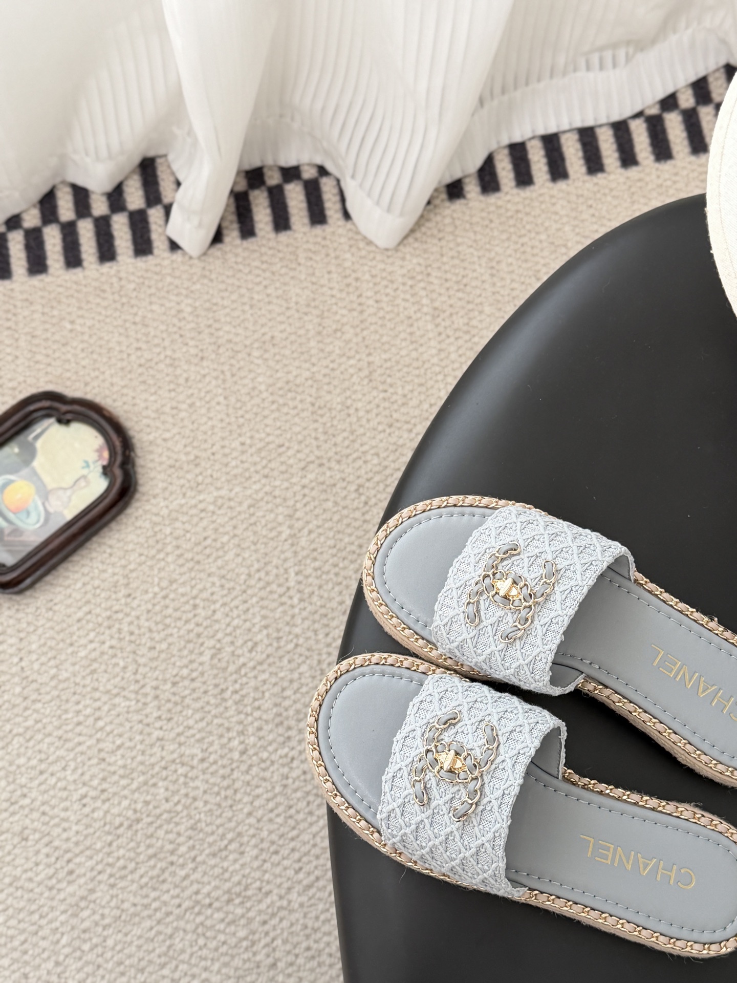 Chanel 26C春夏新款全系列链条拖鞋全系列首发 专柜有的我都有！高版本高品质鞋面牛皮/原版面料 内