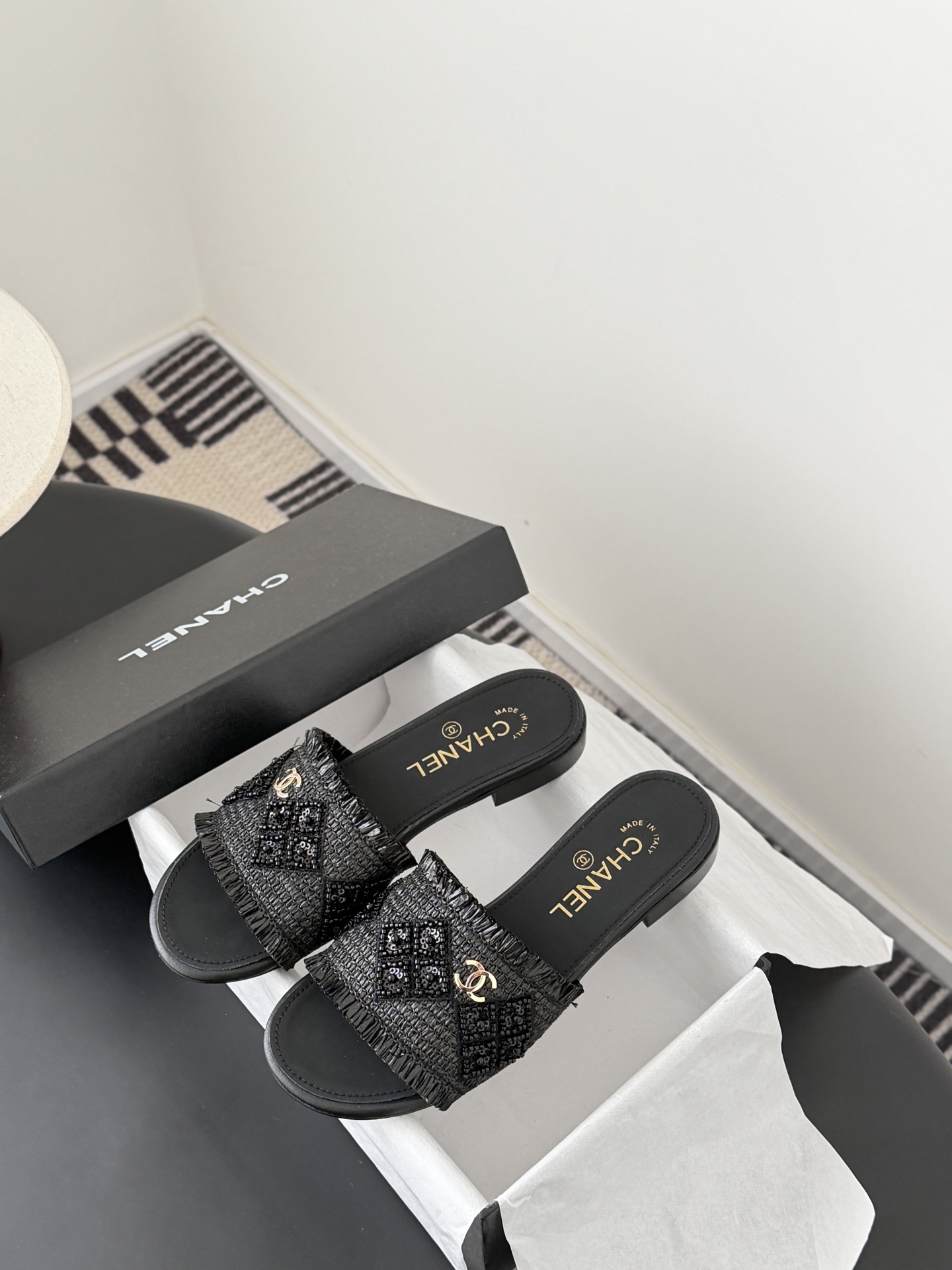 Chanel 26C春夏新款全系列链条拖鞋全系列首发 专柜有的我都有！高版本高品质鞋面牛皮/原版面料 内