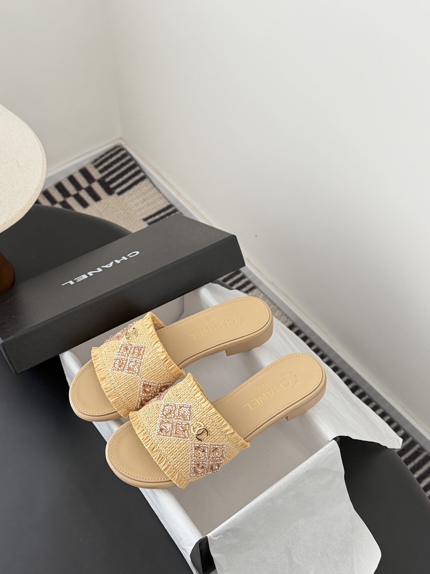 Chanel 26C春夏新款全系列链条拖鞋全系列首发 专柜有的我都有！高版本高品质鞋面牛皮/原版面料 内