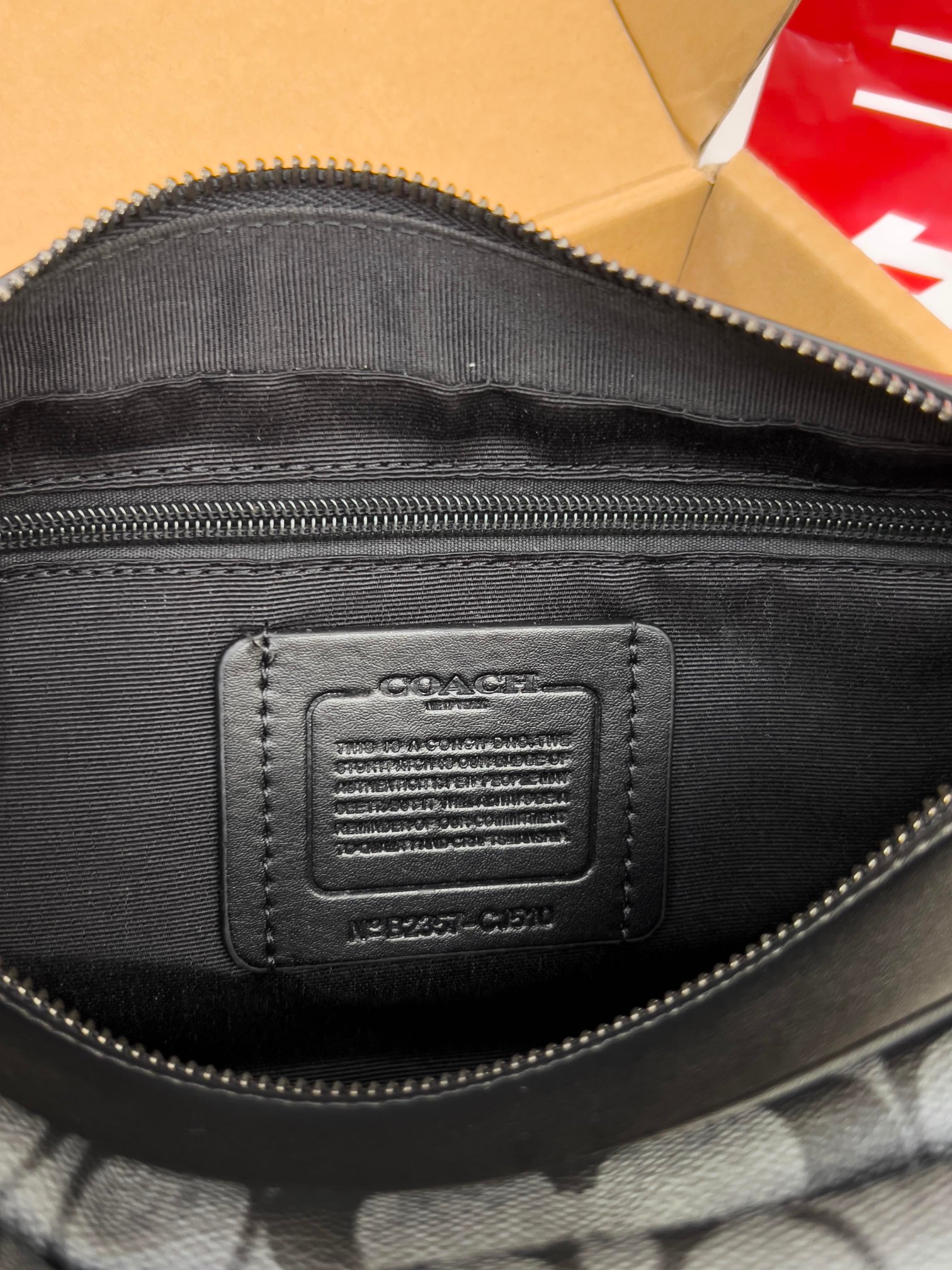 Coach Camera bag Charcoal/Black Signature Canvas crossbody