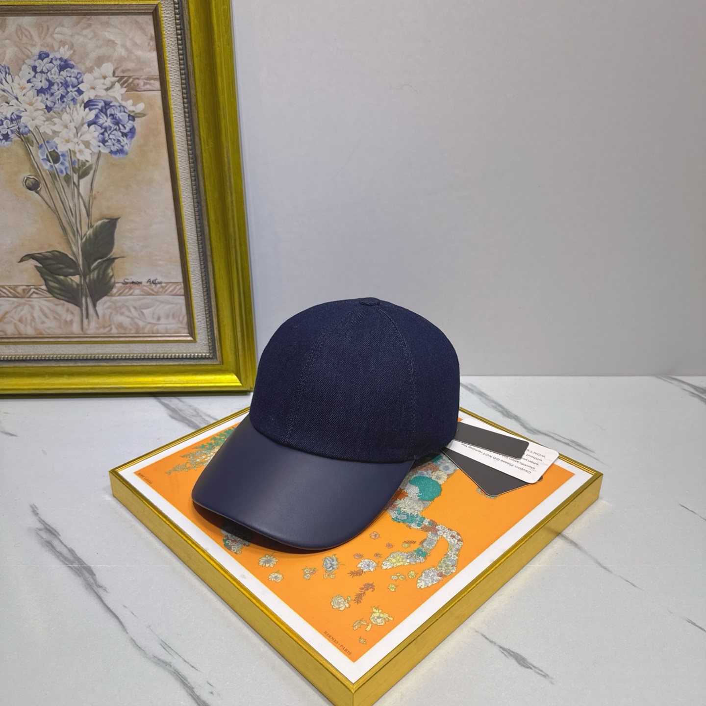 Мужская бейсболка с кожаным козырьком Loro Piana