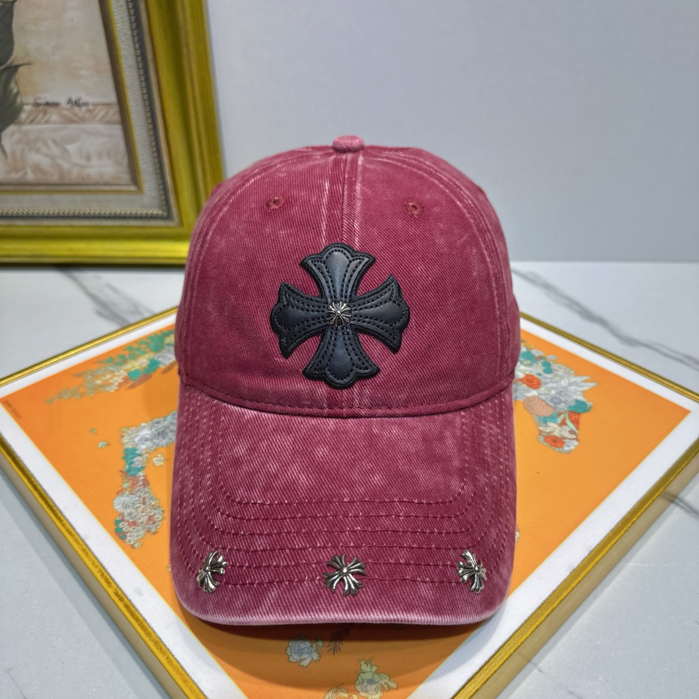 劲爆春夏新款【克罗心】原单官网同款纯棉棒球帽🧢，全钢五金欧美重工手法，曰韩潮流，时尚大气，美女必入款❤️