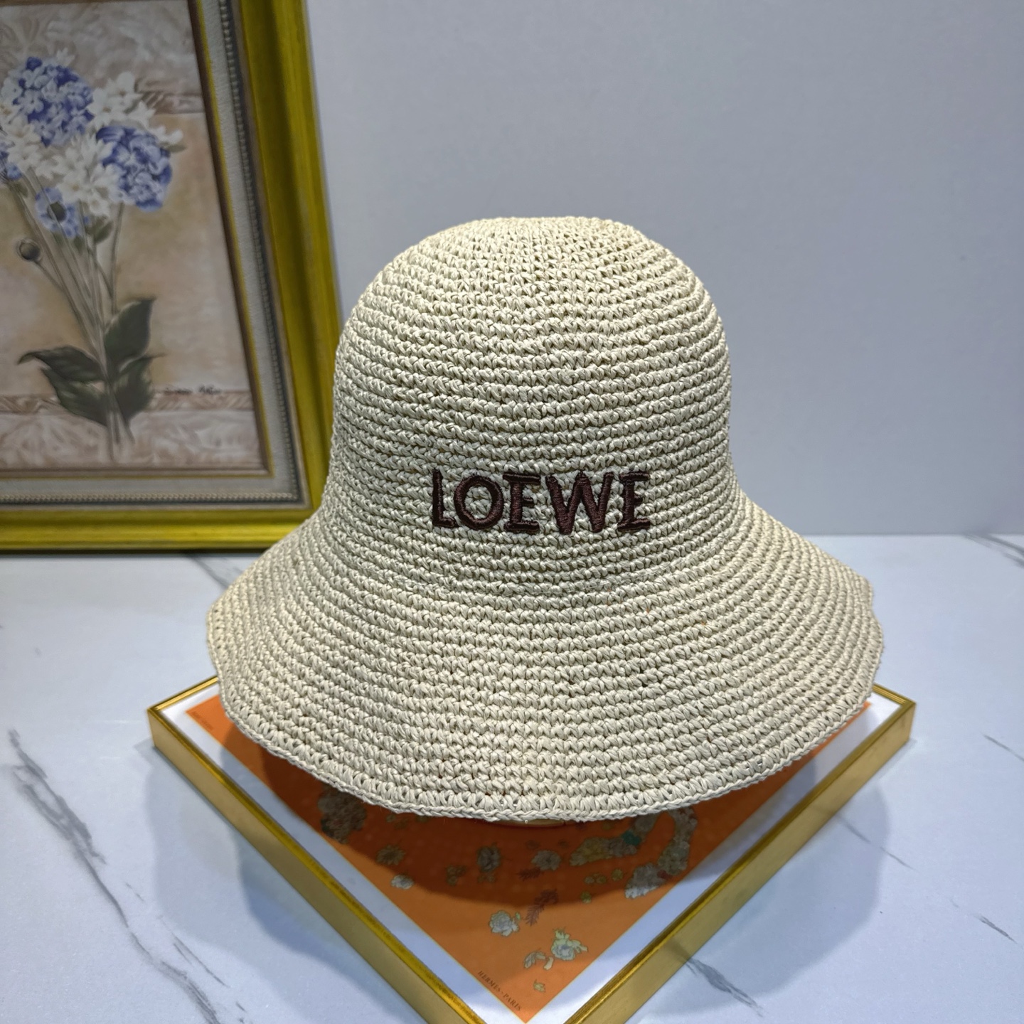罗意威 新款LOEWE编织草帽，质感超好，外部线条定位标准，做工精细，简约大气低价走量！❤️❤️