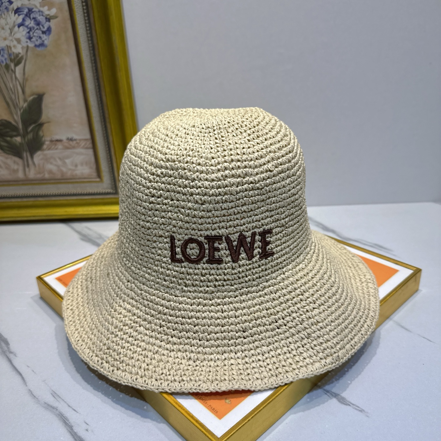 罗意威 新款LOEWE编织草帽，质感超好，外部线条定位标准，做工精细，简约大气低价走量！❤️❤️