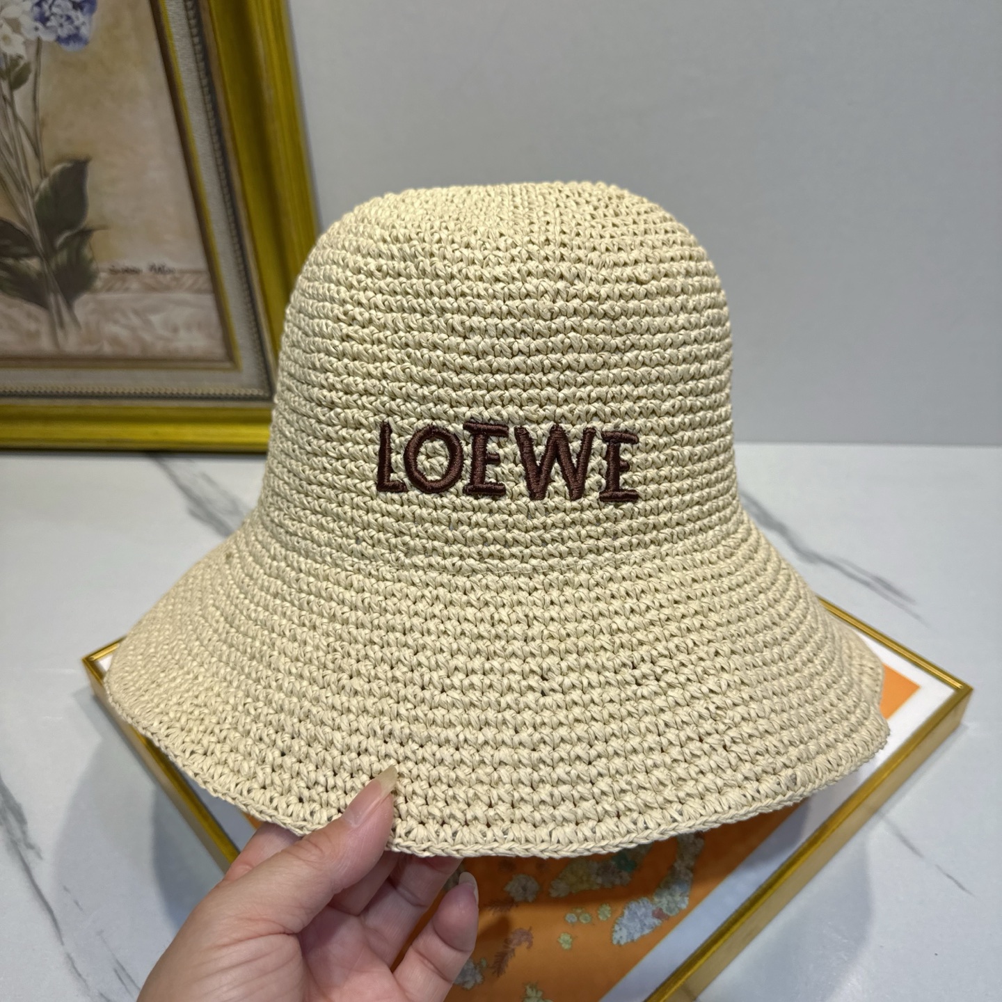 罗意威 新款LOEWE编织草帽，质感超好，外部线条定位标准，做工精细，简约大气低价走量！❤️❤️