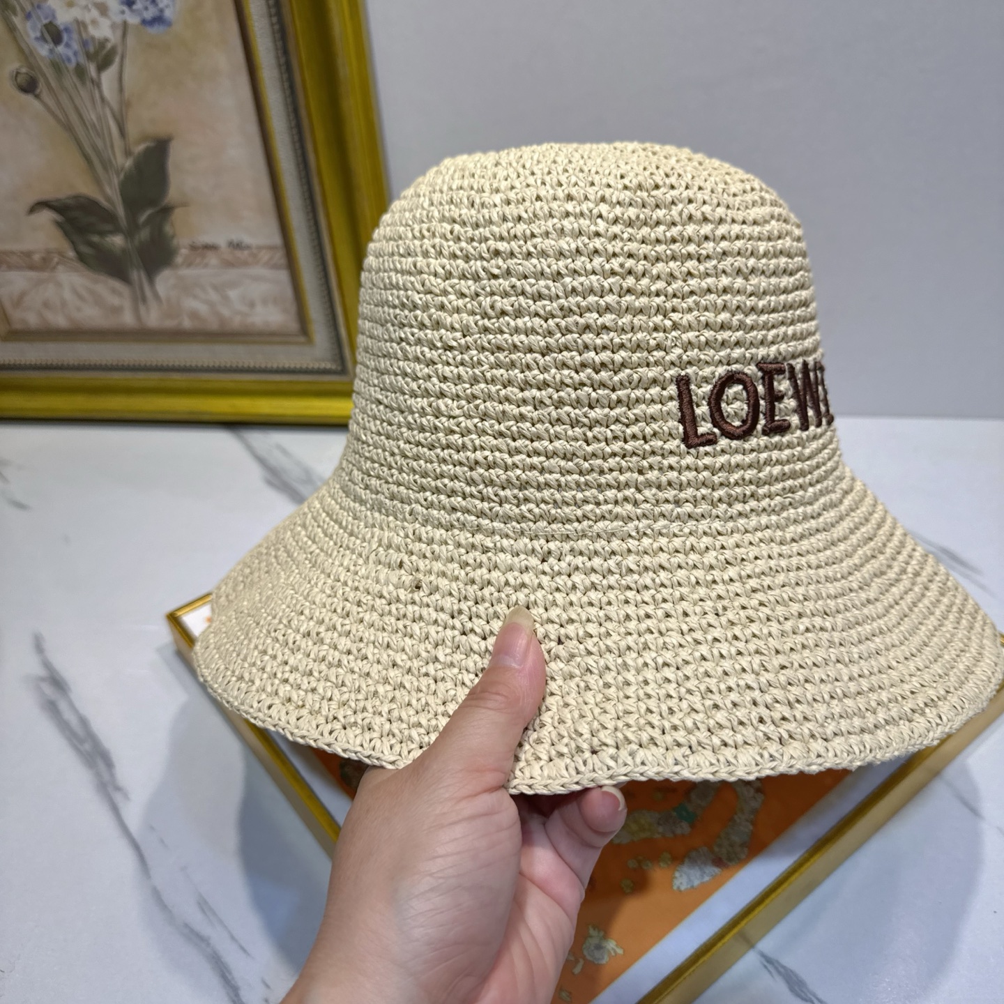 罗意威 新款LOEWE编织草帽，质感超好，外部线条定位标准，做工精细，简约大气低价走量！❤️❤️