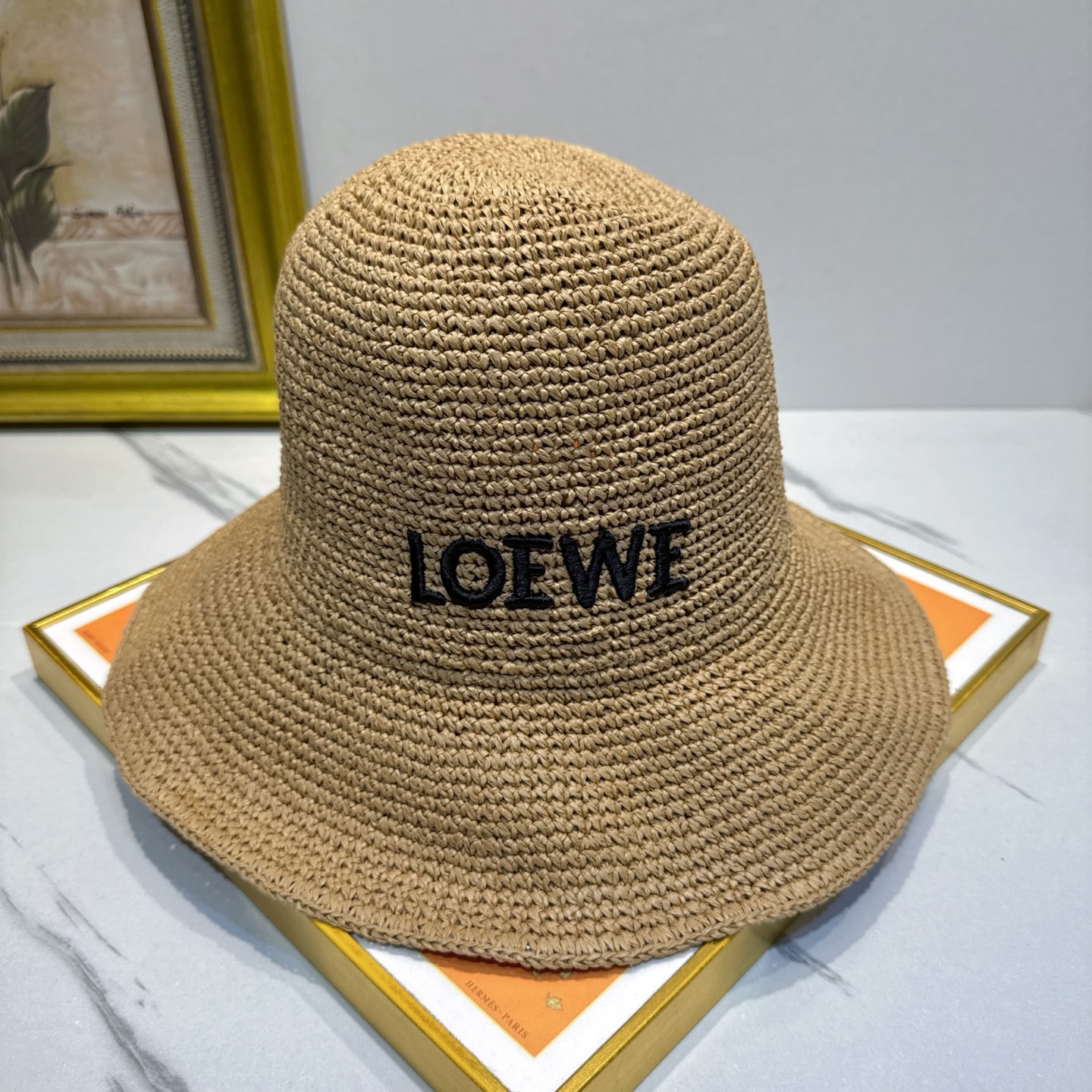 罗意威 新款LOEWE编织草帽，质感超好，外部线条定位标准，做工精细，简约大气低价走量！❤️❤️