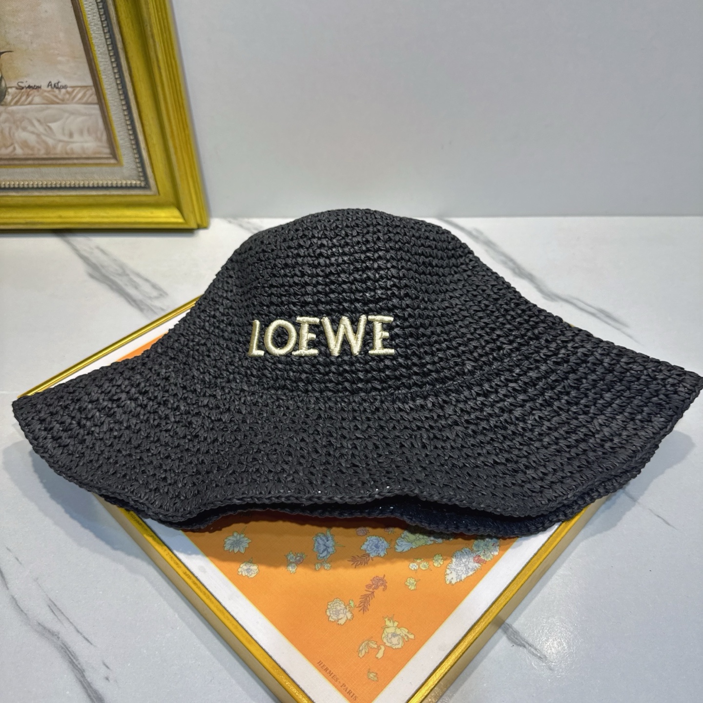 罗意威 新款LOEWE编织草帽，质感超好，外部线条定位标准，做工精细，简约大气低价走量！❤️❤️