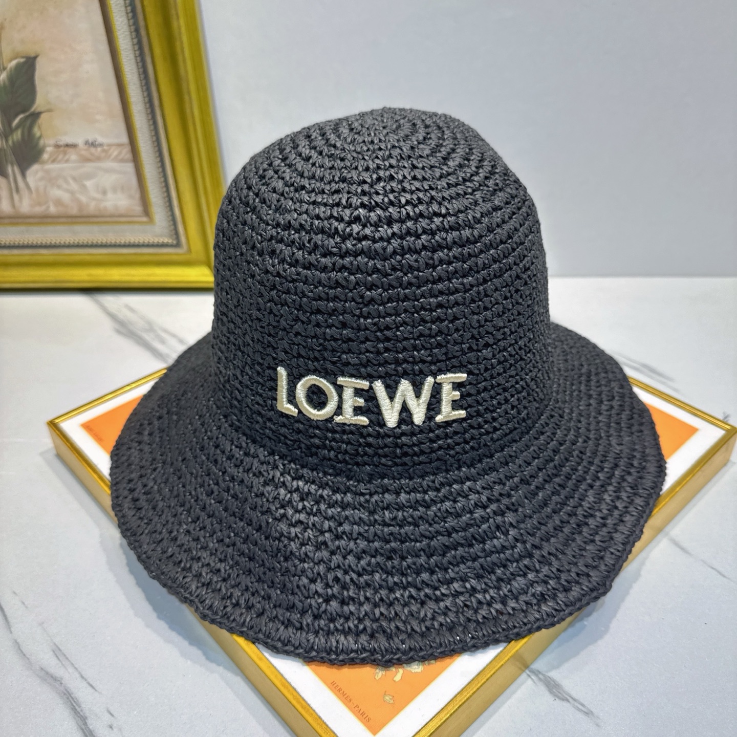 罗意威 新款LOEWE编织草帽，质感超好，外部线条定位标准，做工精细，简约大气低价走量！❤️❤️