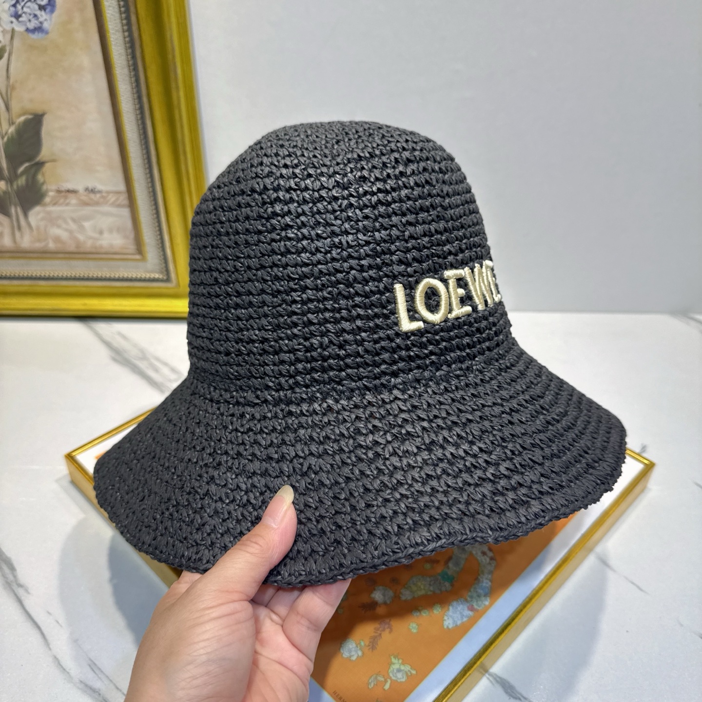 罗意威 新款LOEWE编织草帽，质感超好，外部线条定位标准，做工精细，简约大气低价走量！❤️❤️