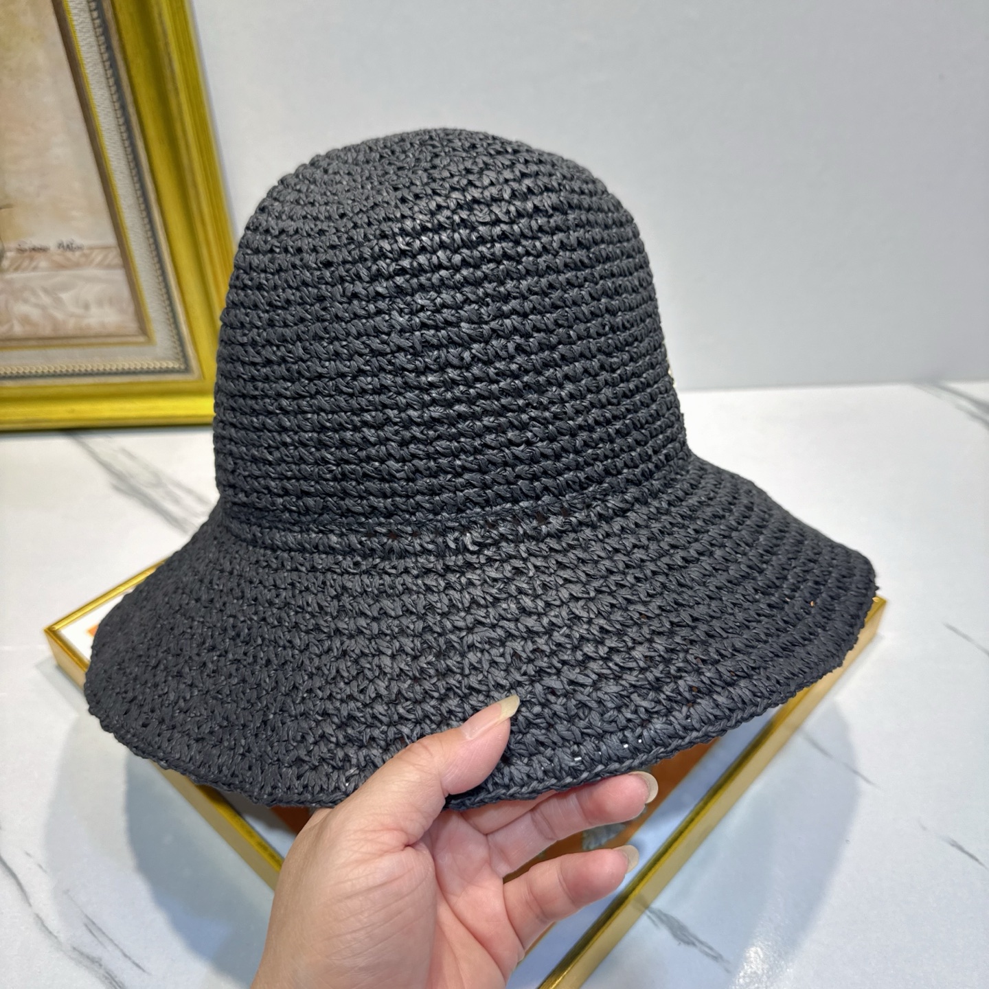 罗意威 新款LOEWE编织草帽，质感超好，外部线条定位标准，做工精细，简约大气低价走量！❤️❤️
