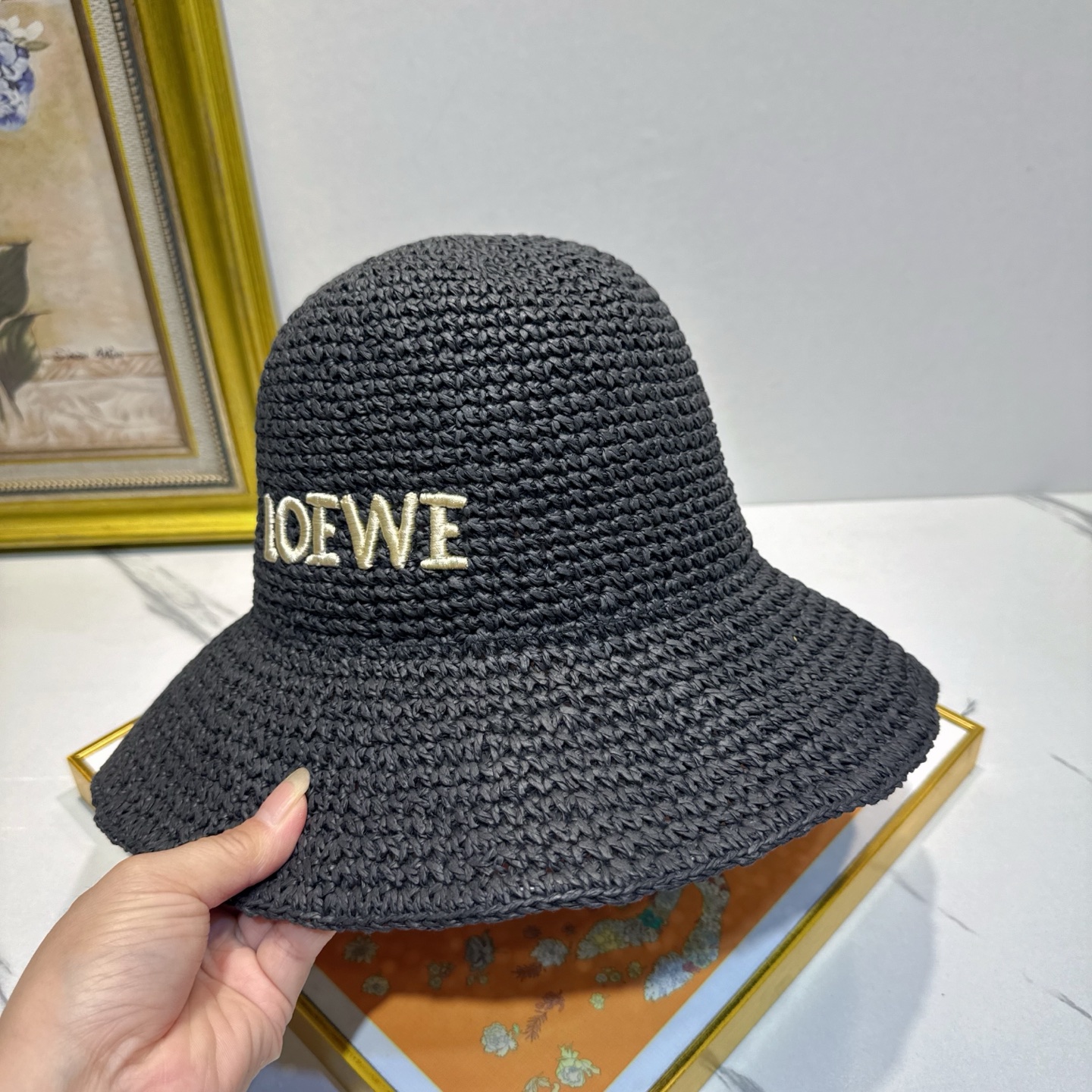 罗意威 新款LOEWE编织草帽，质感超好，外部线条定位标准，做工精细，简约大气低价走量！❤️❤️