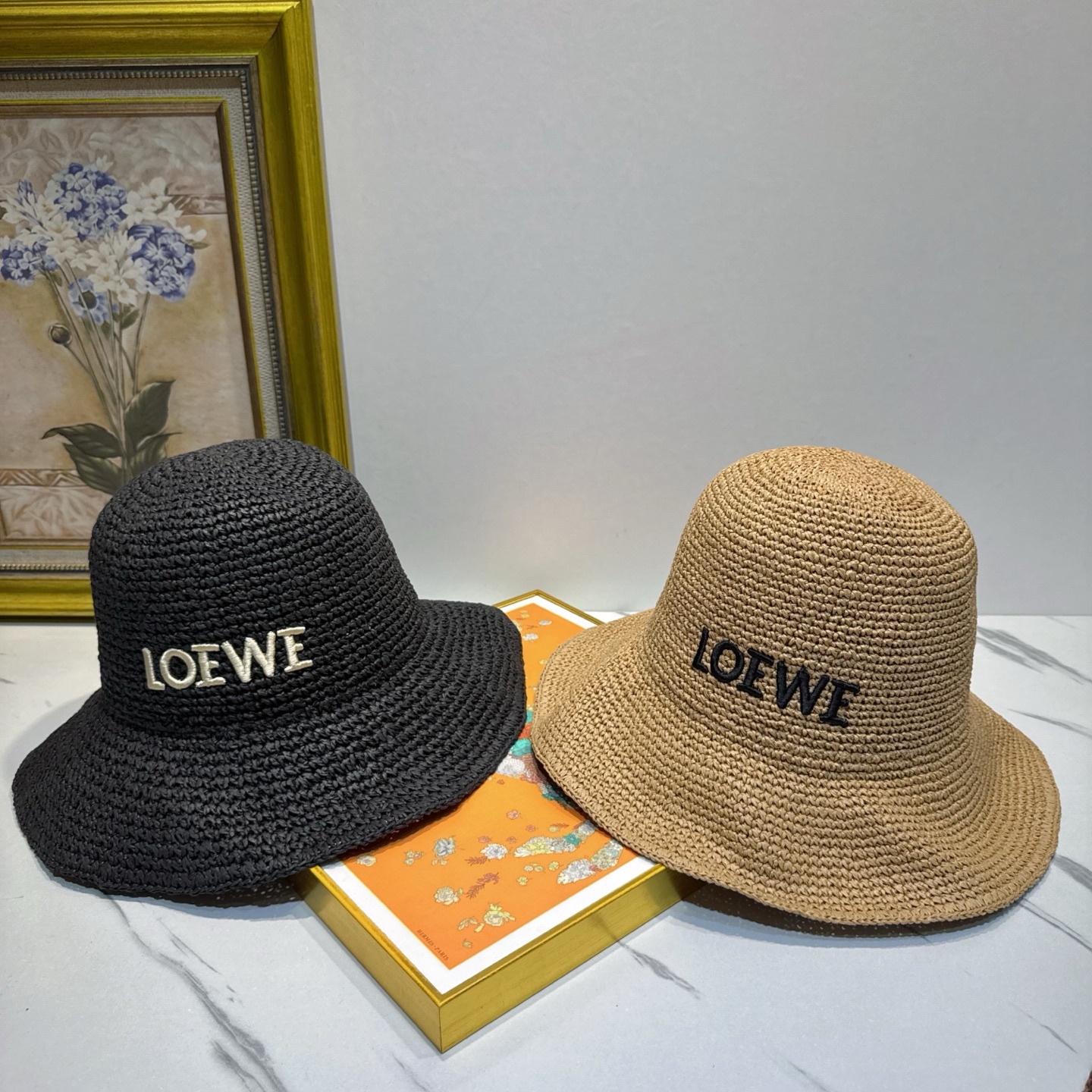 罗意威 新款LOEWE编织草帽，质感超好，外部线条定位标准，做工精细，简约大气低价走量！❤️❤️