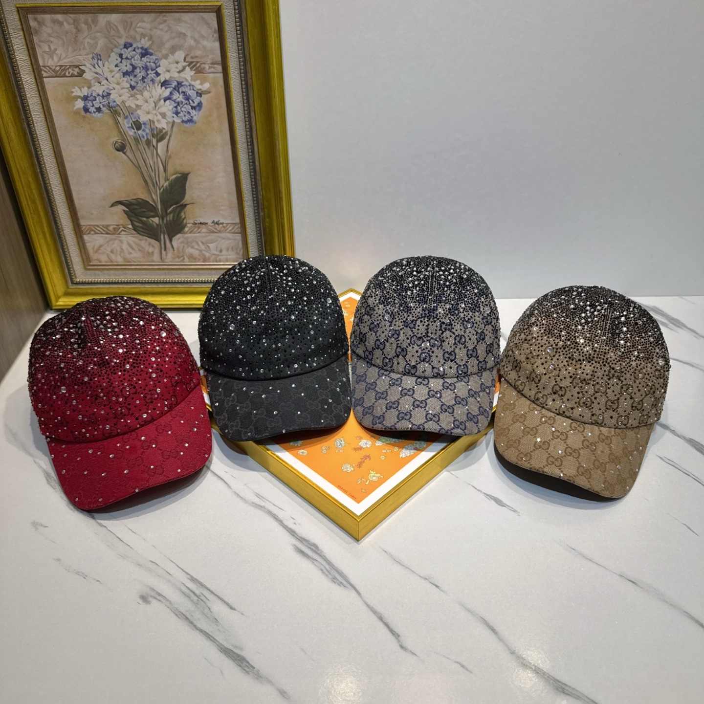 Gucci GG Rhinestone Baseball Cap
