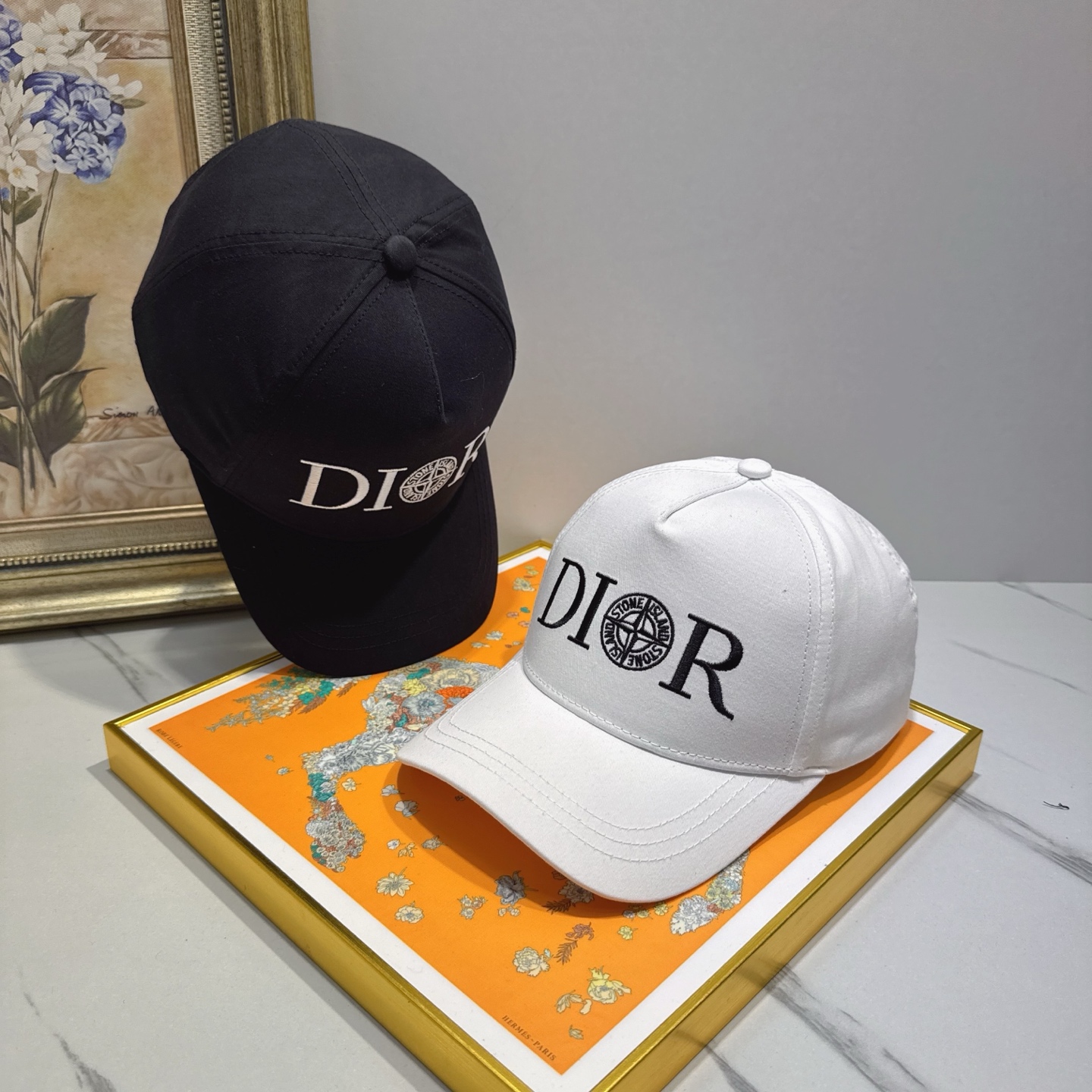 DIOR Compass Letter Embroidered Baseball Cap
