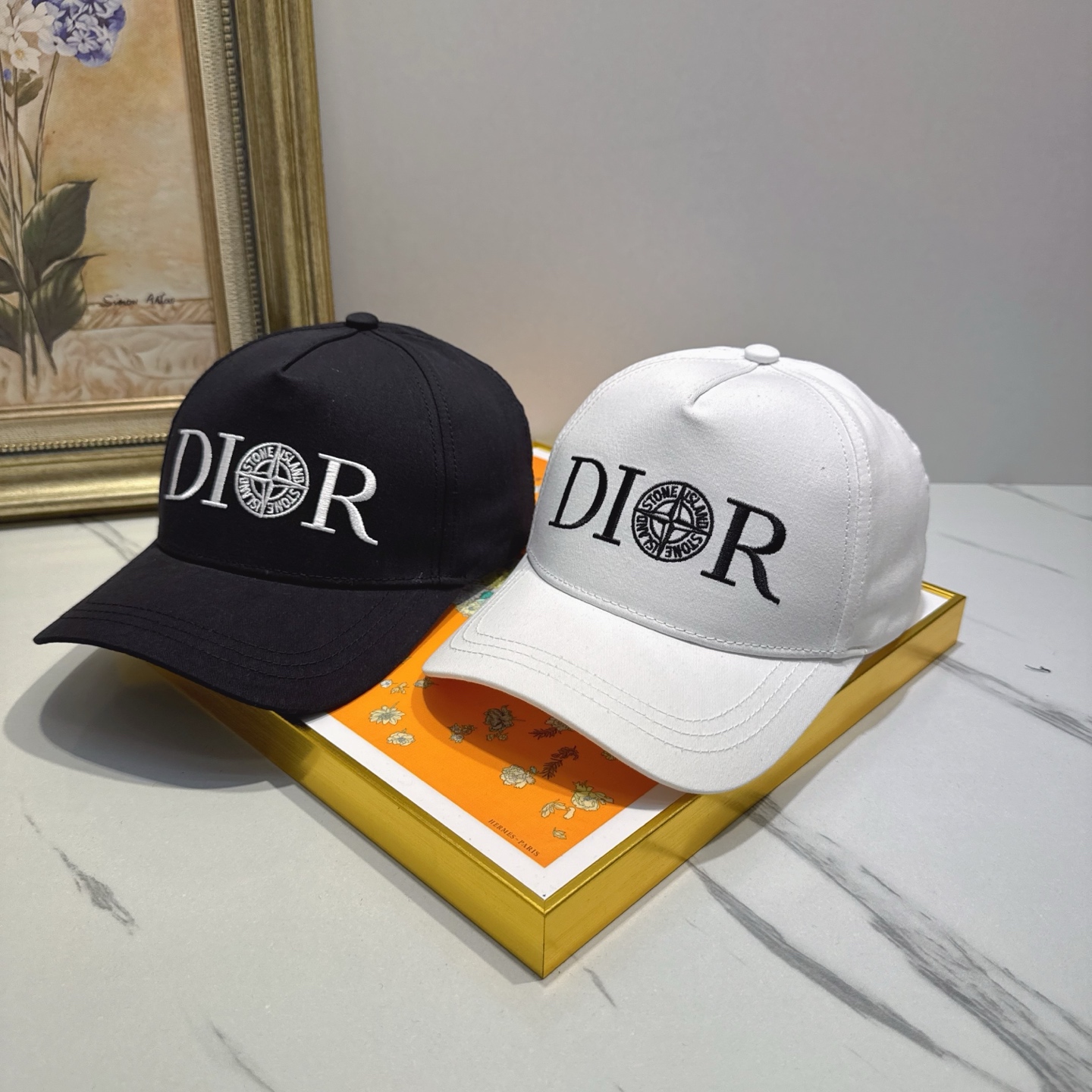 DIOR Compass Letter Embroidered Baseball Cap