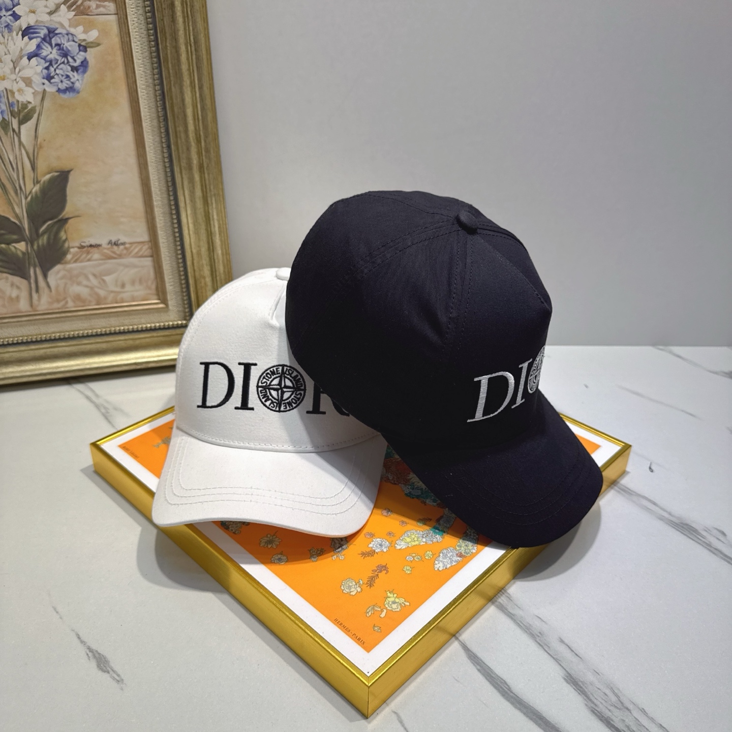 DIOR Compass Letter Embroidered Baseball Cap