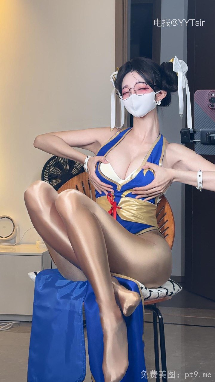 桂芬 cos春丽系列图来咯～蓝色性感开叉旗袍-品图吧
