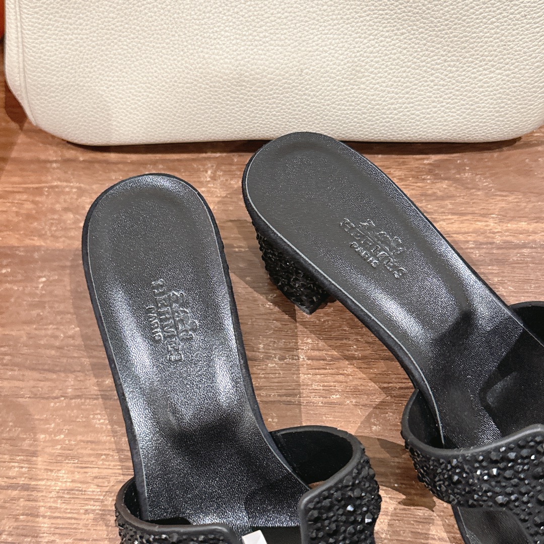 Hermes Oasis Heeled Sandals Embellished, Designer H-Cut Out Mule Slides 9 i1723667572 4567 5