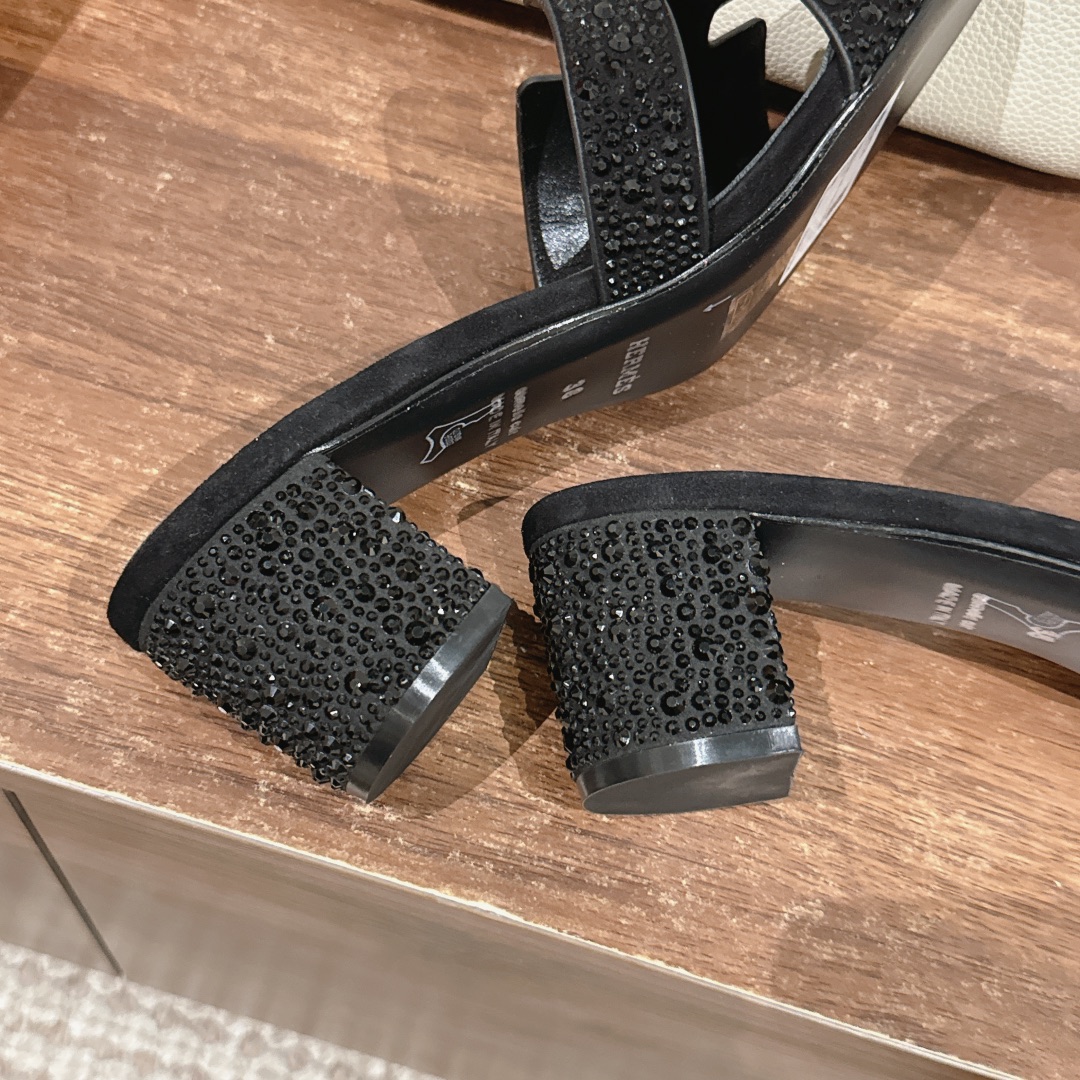Hermes Oasis Heeled Sandals Embellished, Designer H-Cut Out Mule Slides 8 i1723667572 6622 2