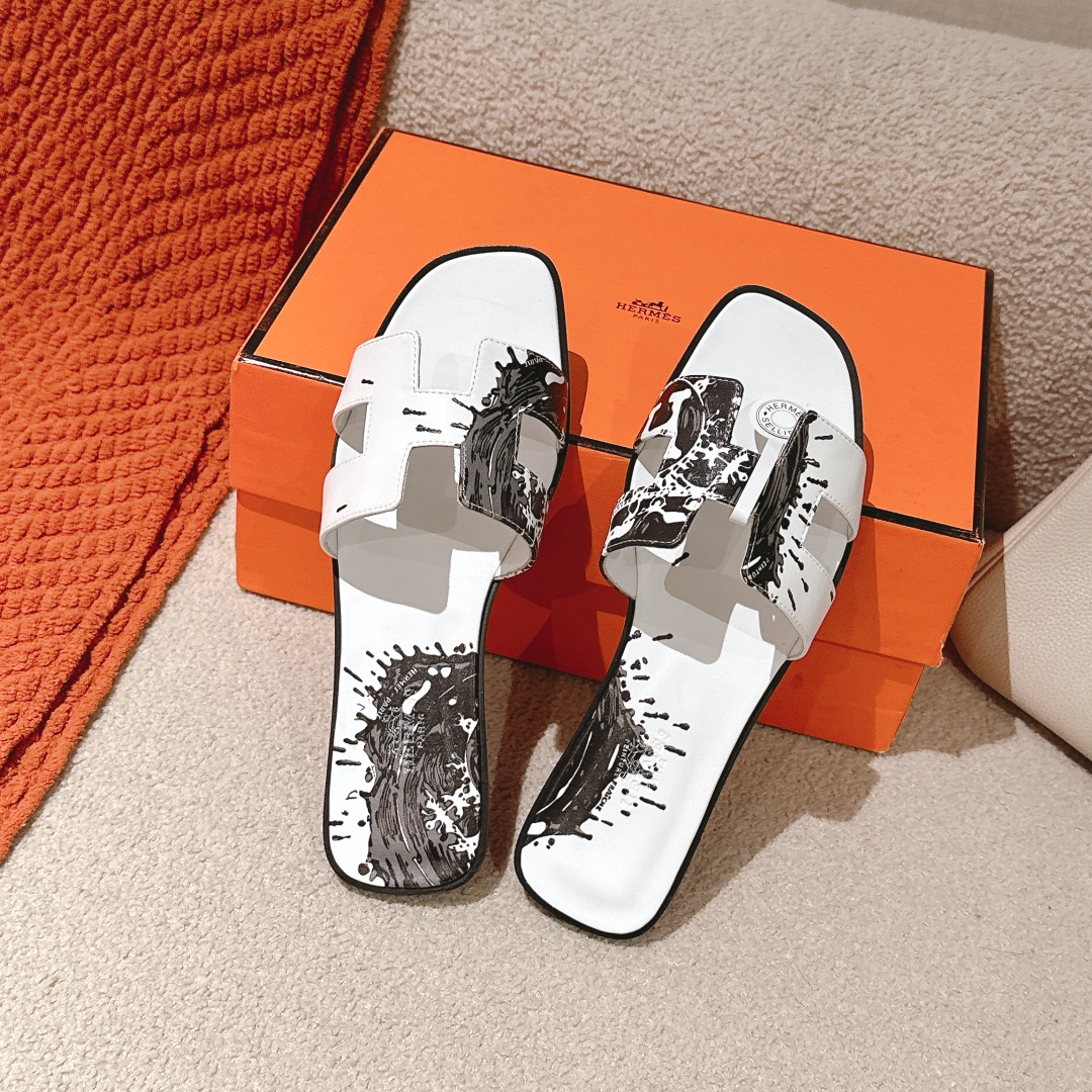 Hermes Oran Sandals: 3D Print H Design, Comfortable Velvet & Leather 2 i1742986235 6081 3