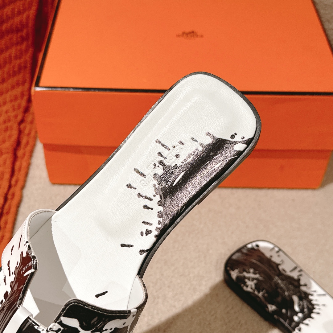 Hermes Oran Sandals: 3D Print H Design, Comfortable Velvet & Leather 8 i1742986235 9533 5