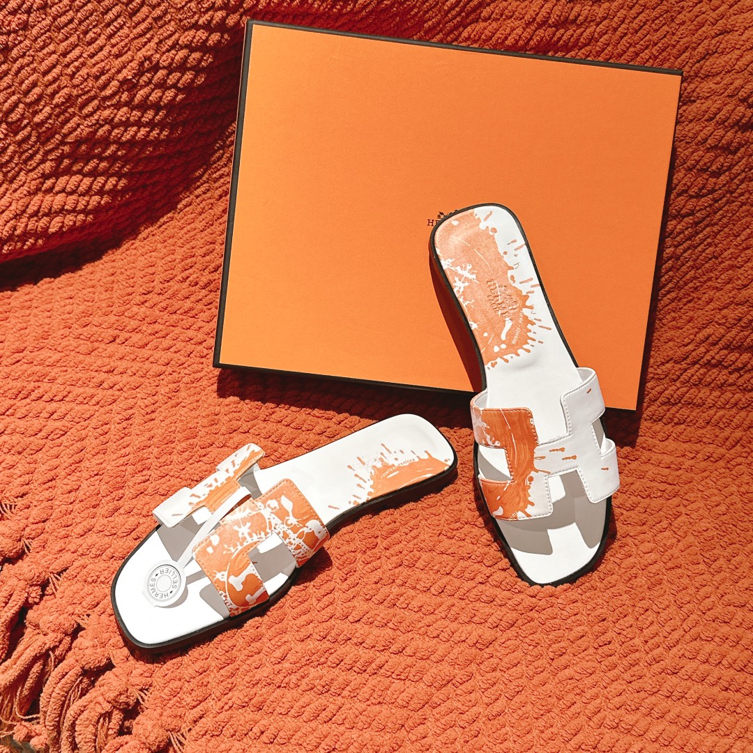 Hermes Oran Sandal - 3D Print Designer Slide with Silk Scarf Accent 6 i1742986249 244 4