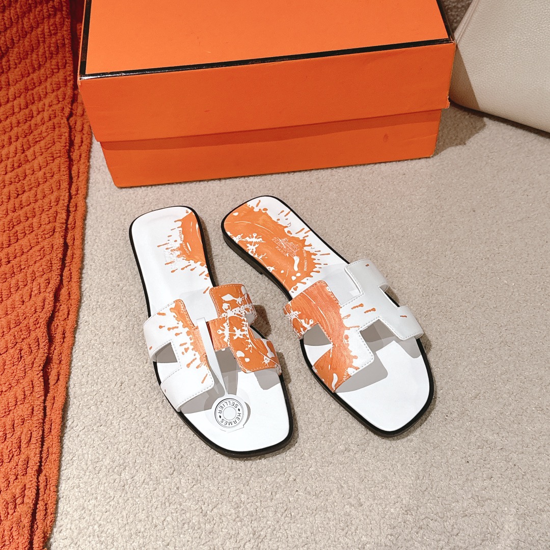 Hermes Oran Sandal - 3D Print Designer Slide with Silk Scarf Accent 3 i1742986249 7087 0