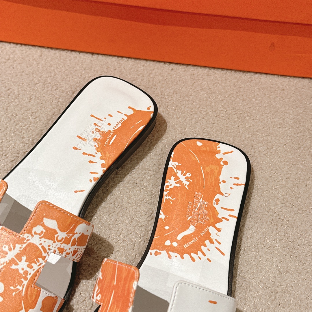 Hermes Oran Sandal - 3D Print Designer Slide with Silk Scarf Accent 8 i1742986249 9012 5