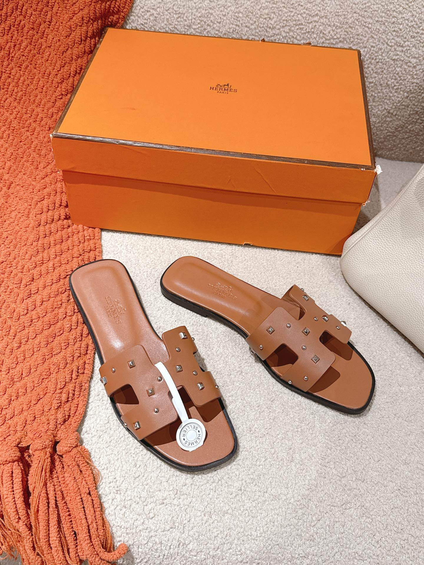 Hermes H Oran Sandals - Stylish & Versatile Medor Studded Slides 3 i1744276122 3889 6
