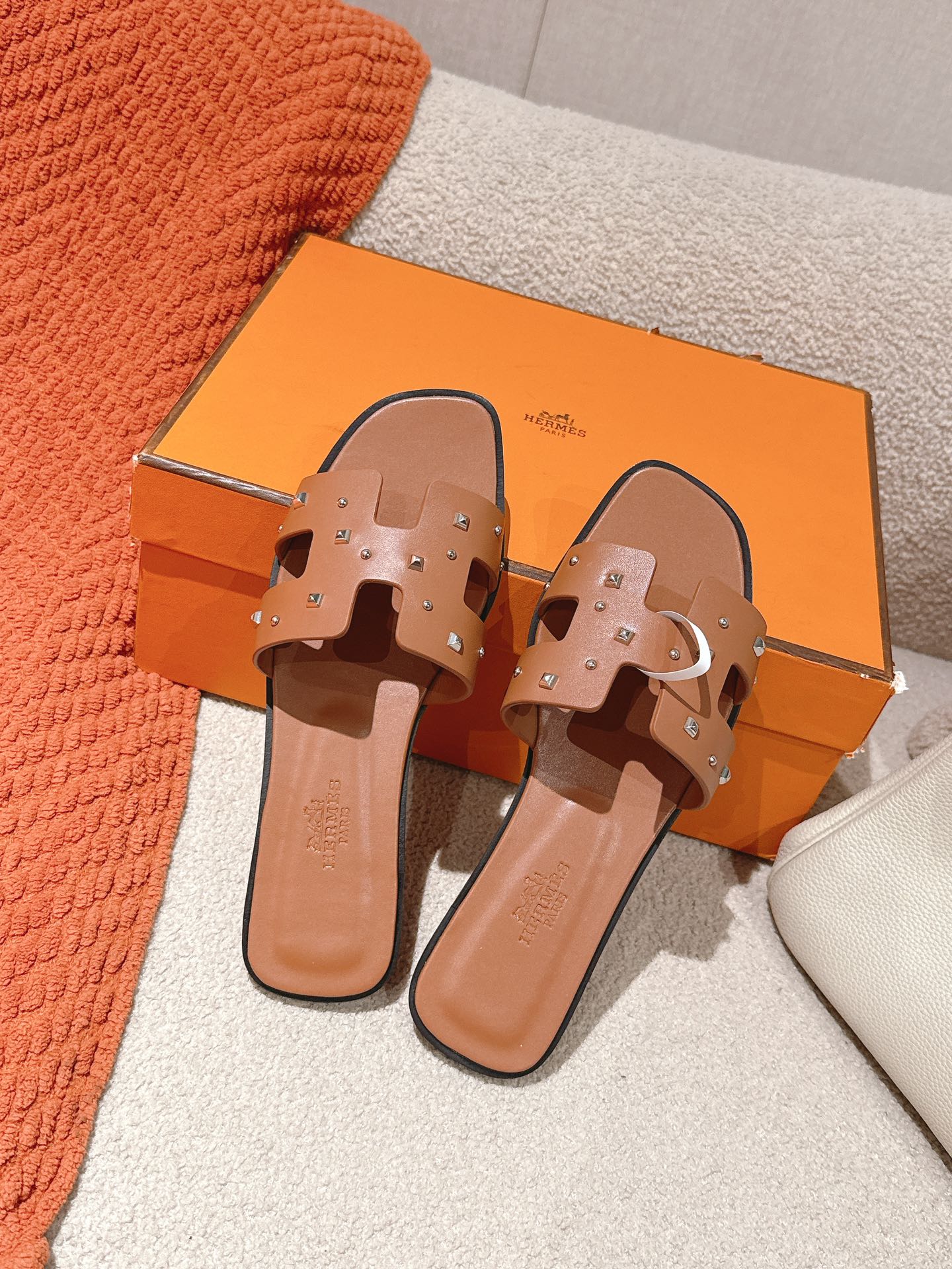 Hermes H Oran Sandals - Stylish & Versatile Medor Studded Slides 1 Hermes H Oran Sandals - Stylish & Versatile Medor Studded Slides