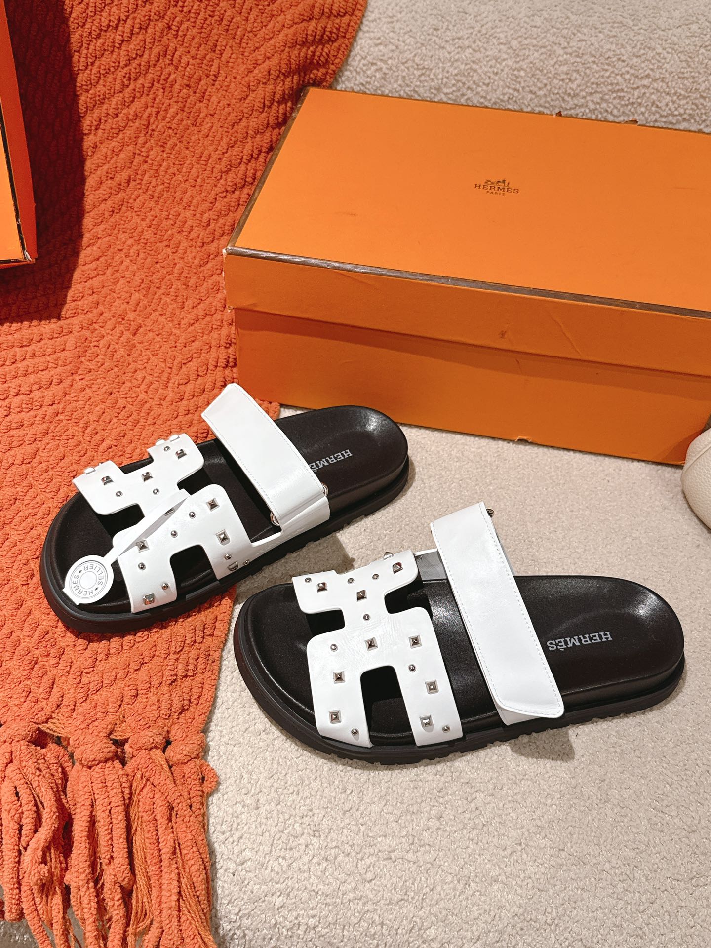 Hermes Chypre Medor Studded Sandals, Stylish & Comfortable Summer Slides 4 i1744276592 6267 6
