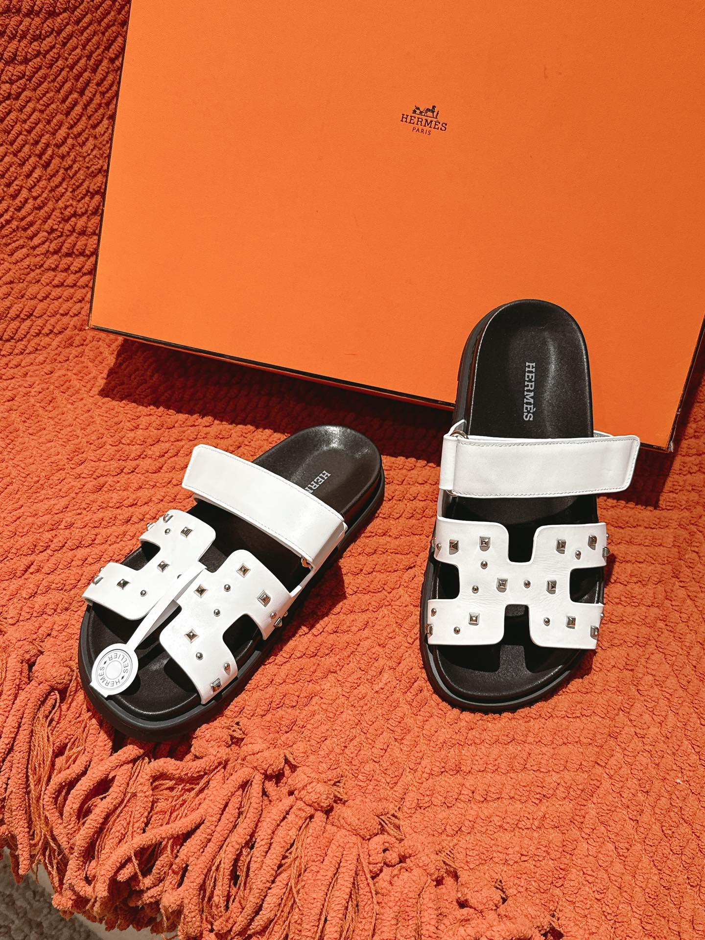 Hermes Chypre Medor Studded Sandals, Stylish & Comfortable Summer Slides 7 i1744276592 8650 8