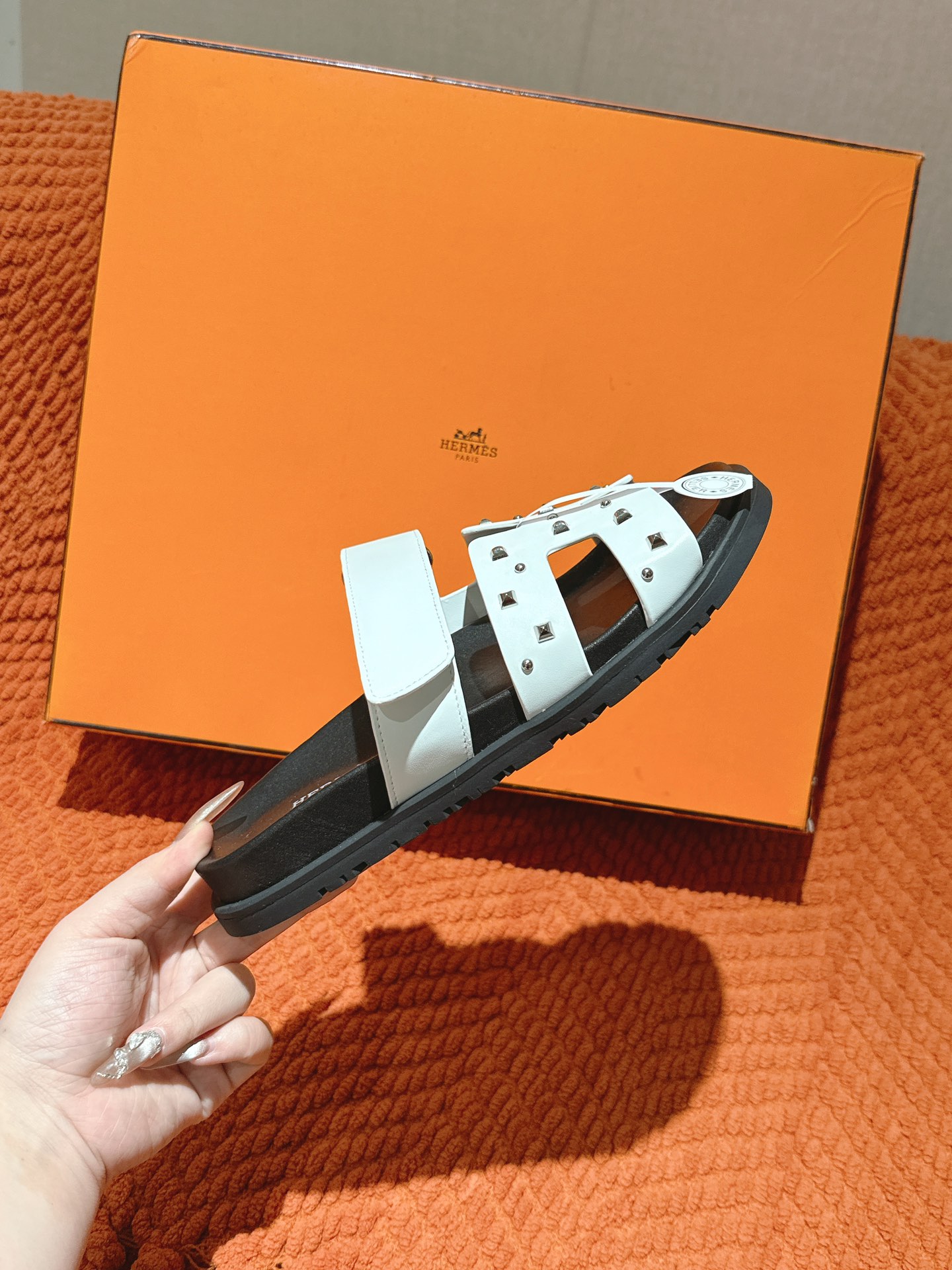 Hermes Chypre Medor Studded Sandals, Stylish & Comfortable Summer Slides 6 i1744276592 8860 4