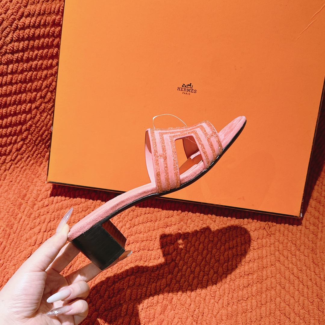 Hermes Oasis Sandal: Stylish Suede Heeled Sandal with Diamante Detail 7 i1746206826 7795 1