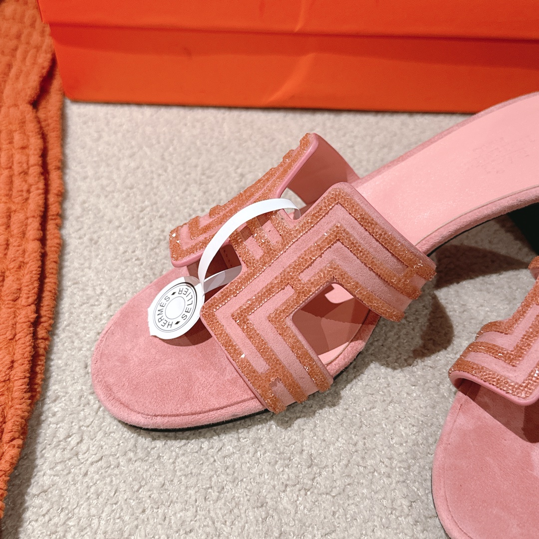 Hermes Oasis Sandal: Stylish Suede Heeled Sandal with Diamante Detail 8 i1746206826 938 3