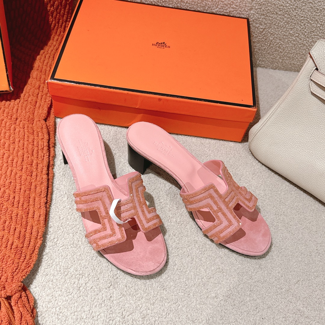 Hermes Oasis Sandal: Stylish Suede Heeled Sandal with Diamante Detail 3 i1746206826 9861 4