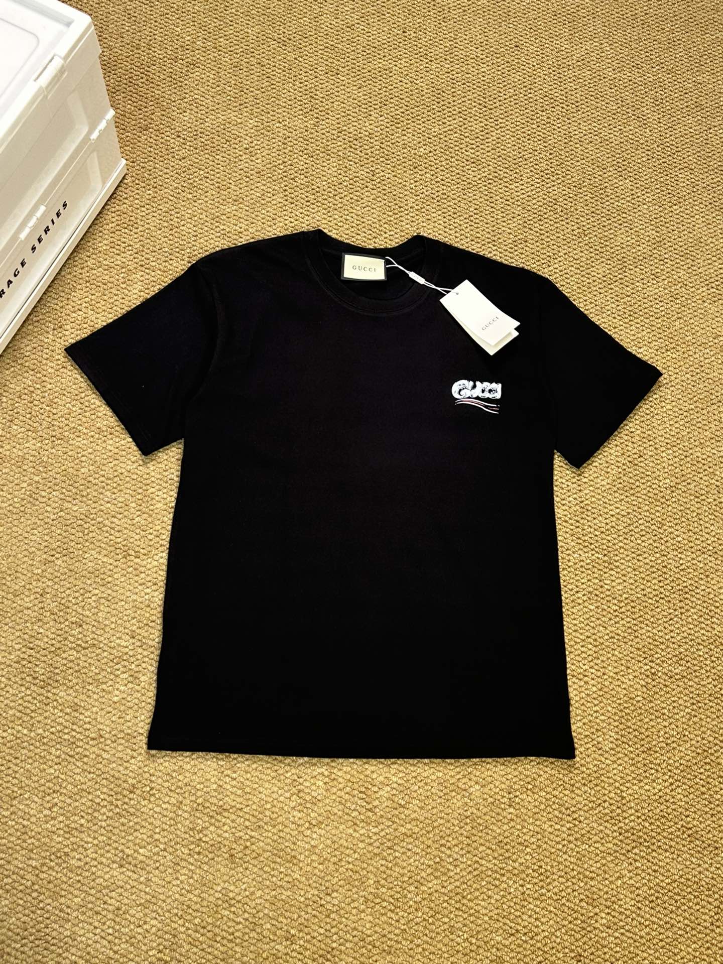 Gucci Kleidung T-Shirt Schwarz Drucken Sommerkollektion Kurzarm