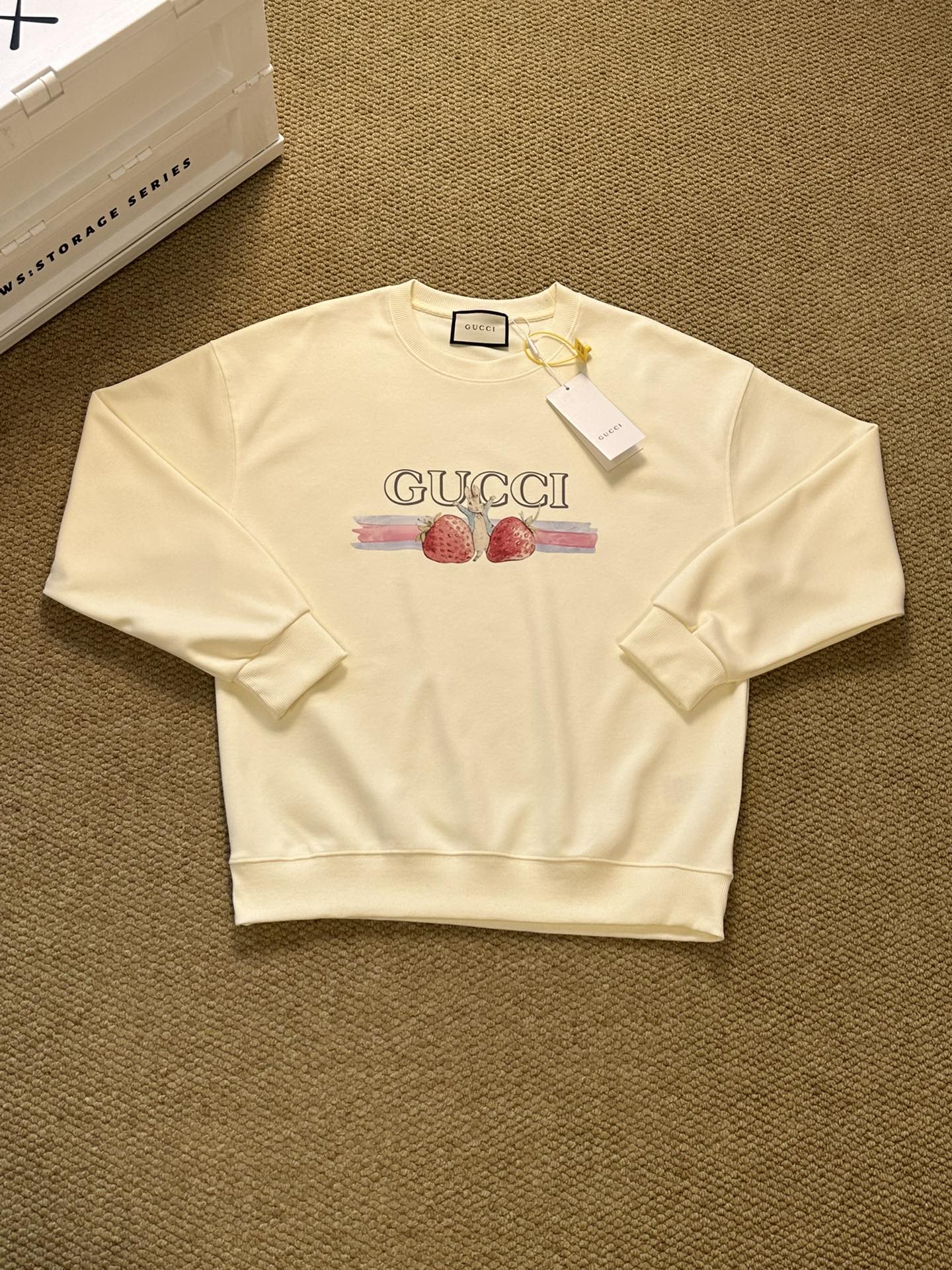 Gucci Kleding Sweatshirts Beige Wit Afdrukken Unisex Herfst/winter collectie