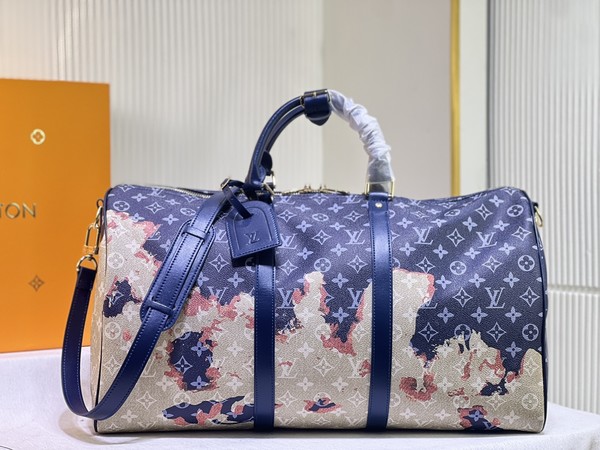 Louis Vuitton LV Keepall Handbags Travel Bags Blue Rose Taurillon M23773