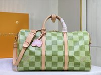 Louis Vuitton LV Keepall Travel Bags Canvas Cowhide M40667