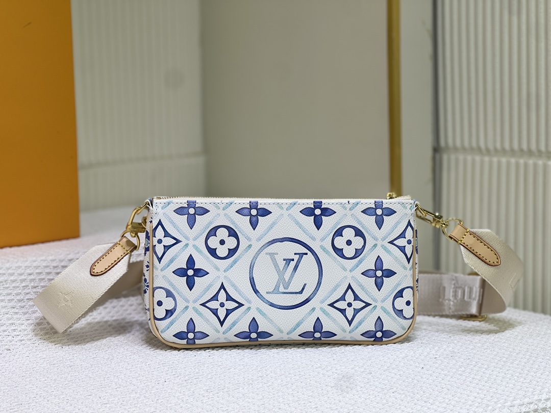 M44823 M25374蓝色 五合一麻将包系列 当季MULTI POCHETTE ACCESSOIRES Xph手袋