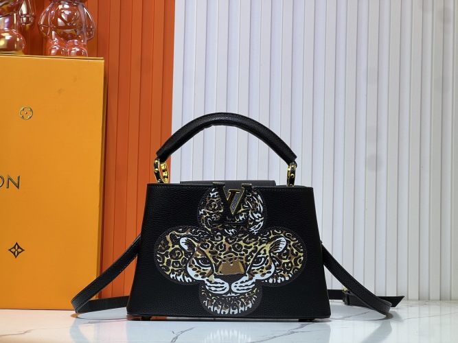 Louis Vuitton Capucines Mini Taurillon Leather Handbag Black M59939 1 Louis Vuitton Capucines Mini Taurillon Leather Handbag Black M59939